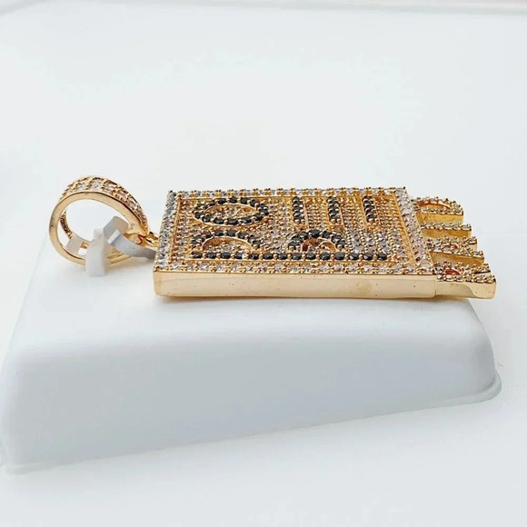 "14K Gold Plated Cubic Zircon Pendant, INUS1BR096 - Picture 9 of 10